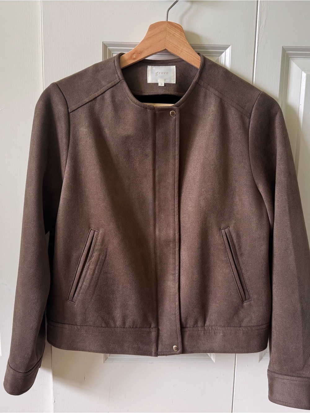 Grove Women's Brown Suede Bomber Jacket